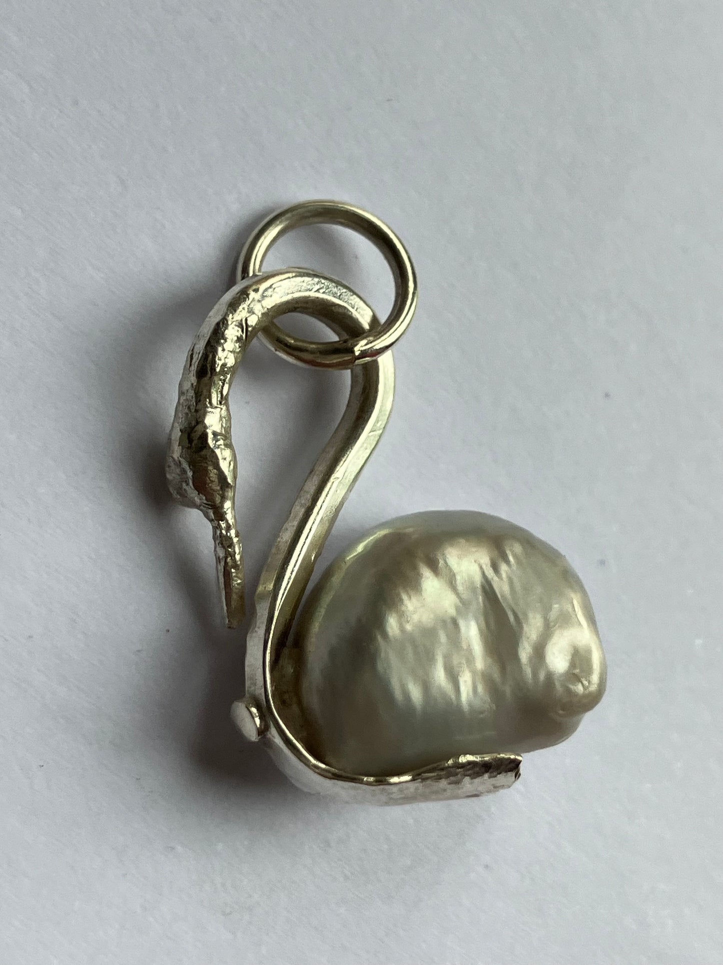 Silver & Pearl Swan Pendant