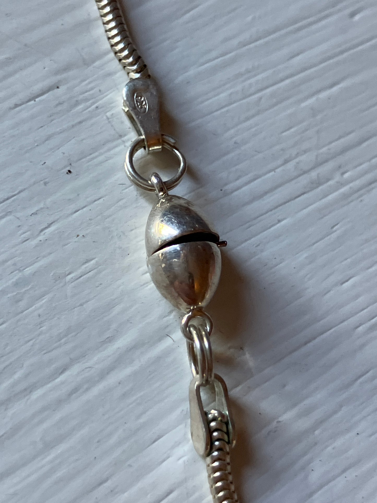 Ruby & Silver Necklace with magnetic clasp