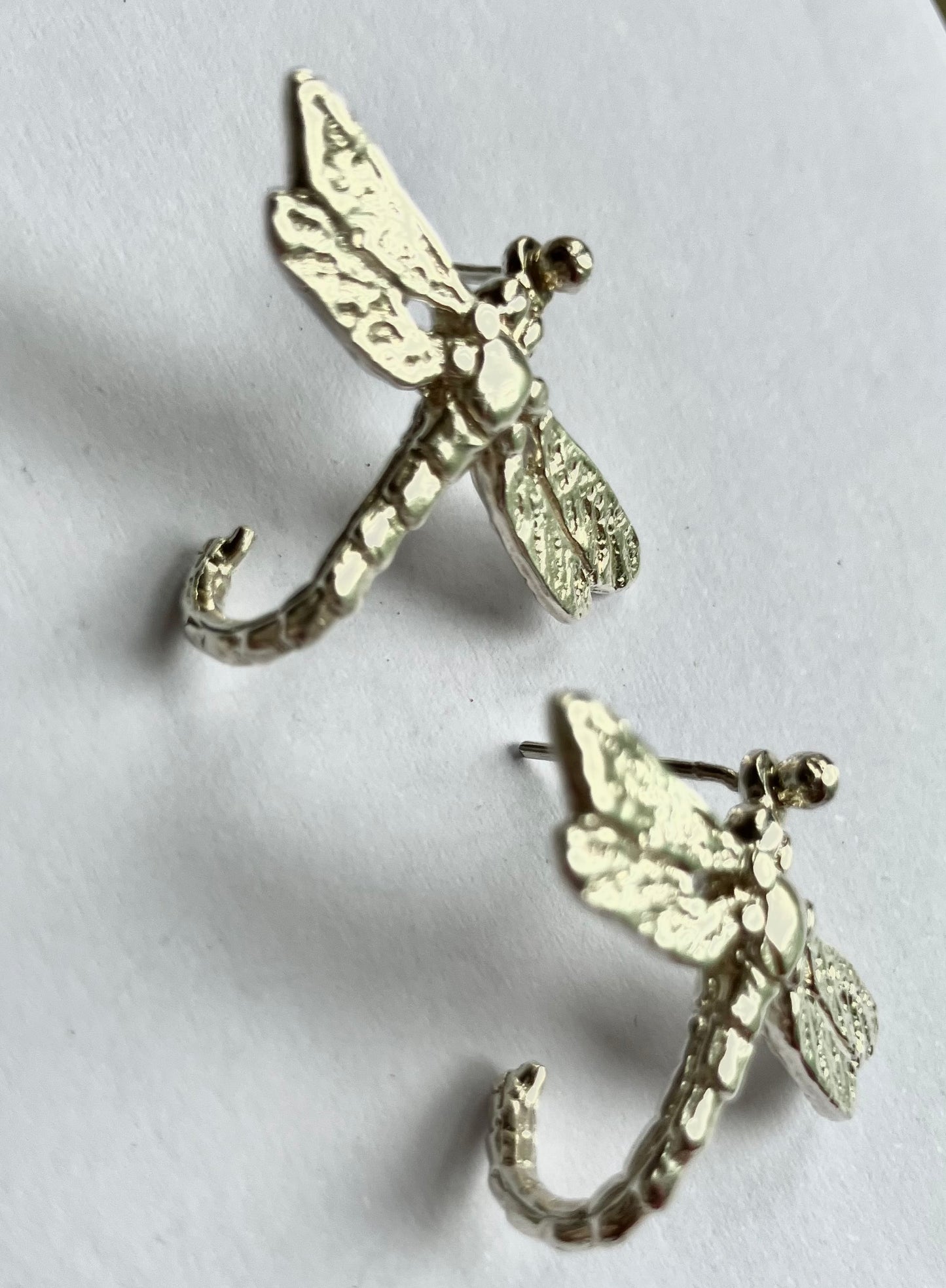 Large Silver Dragonfly Earrings