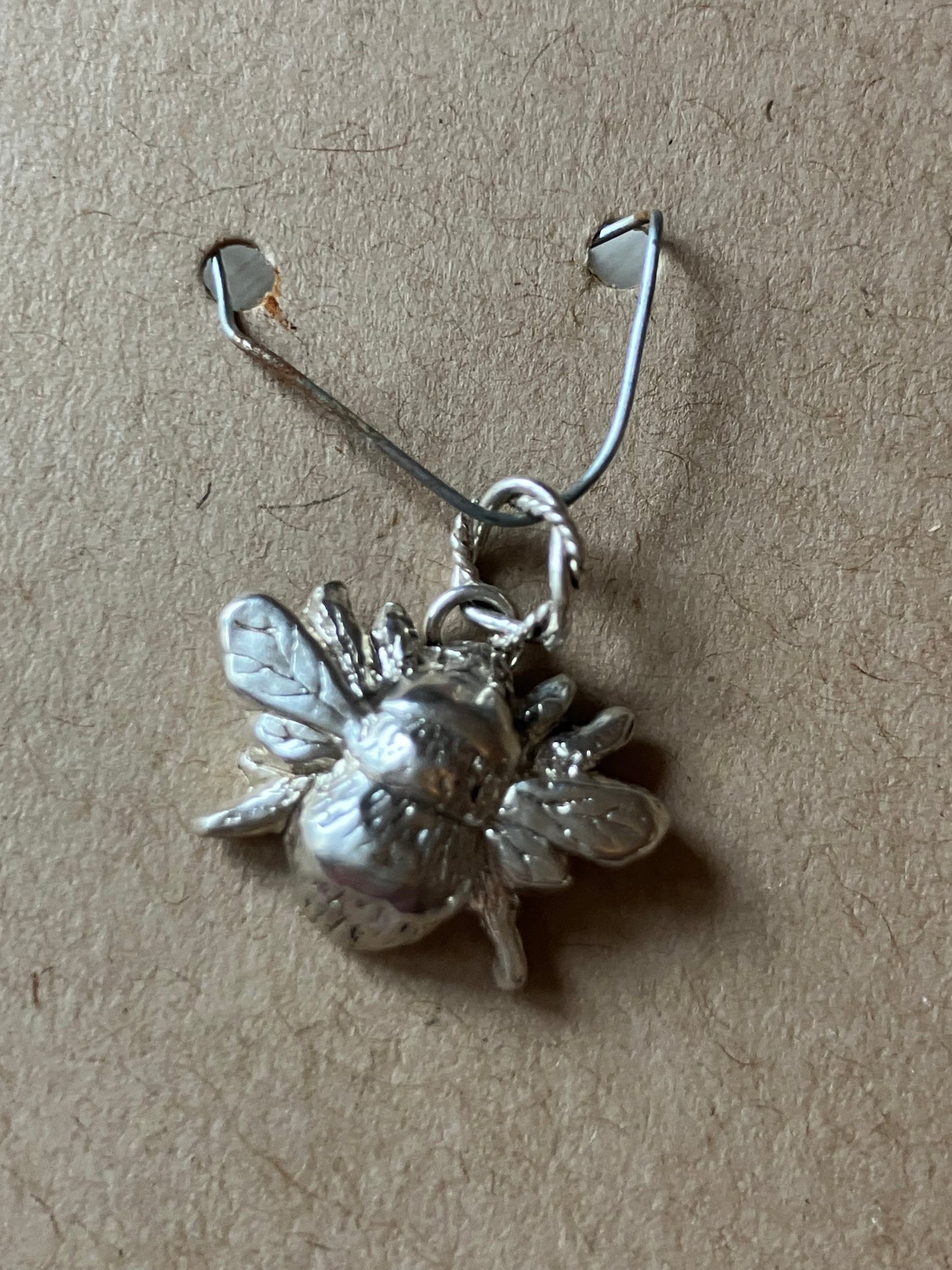 Large Silver Bee Charm