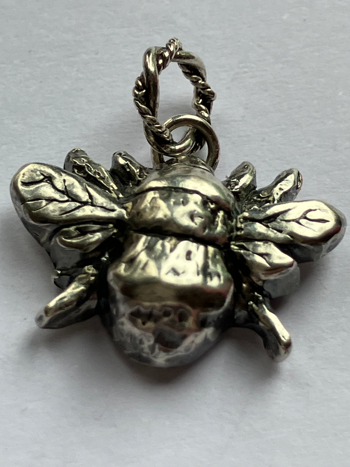 Large Oxidised Silver Bee Charm