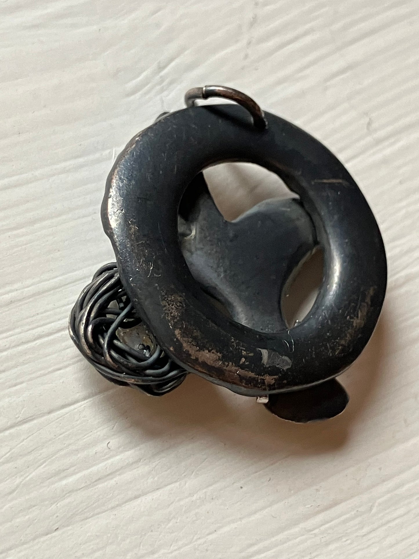 Eagle & Nest Pendant in Oxidised Silver