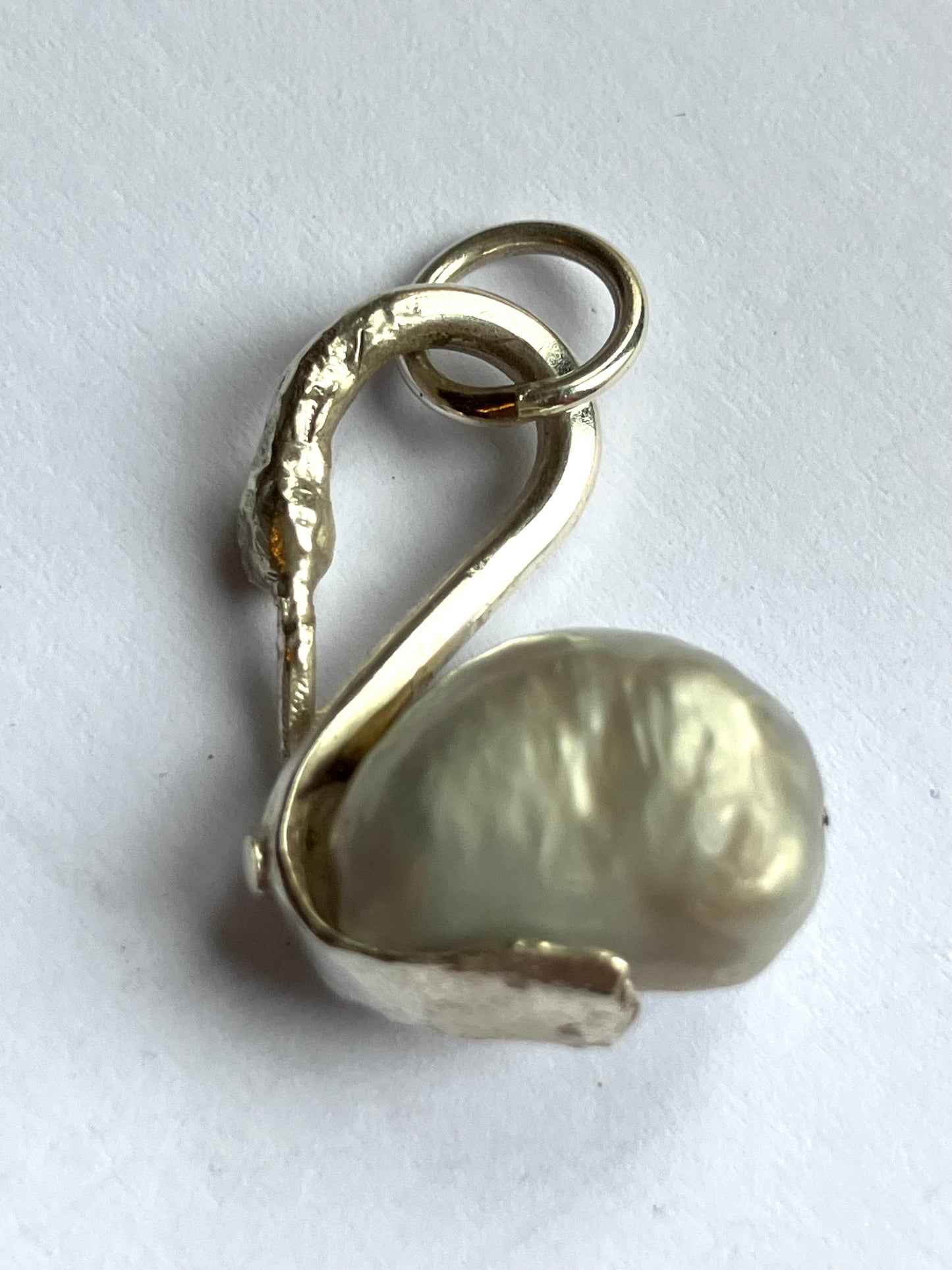 Silver & Pearl Swan Pendant