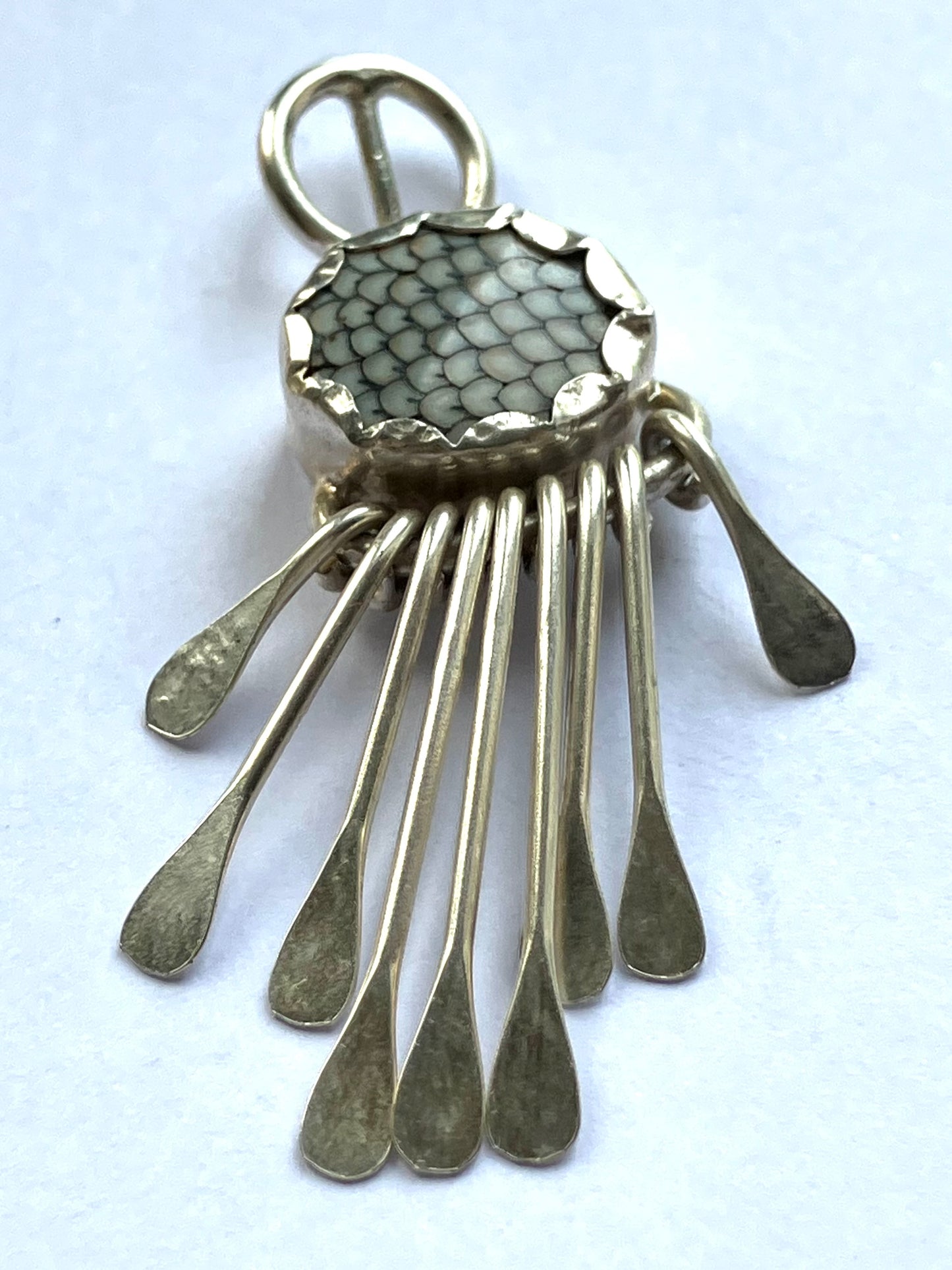 Large Snake Agate Jellyfish Pendant