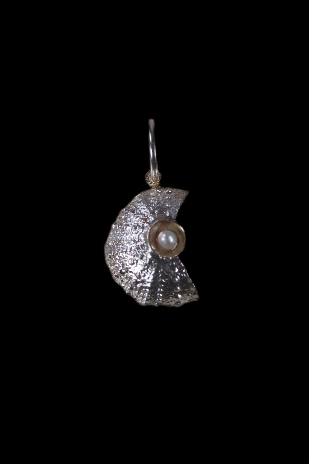Broken Sea Urchin pendant with pearl