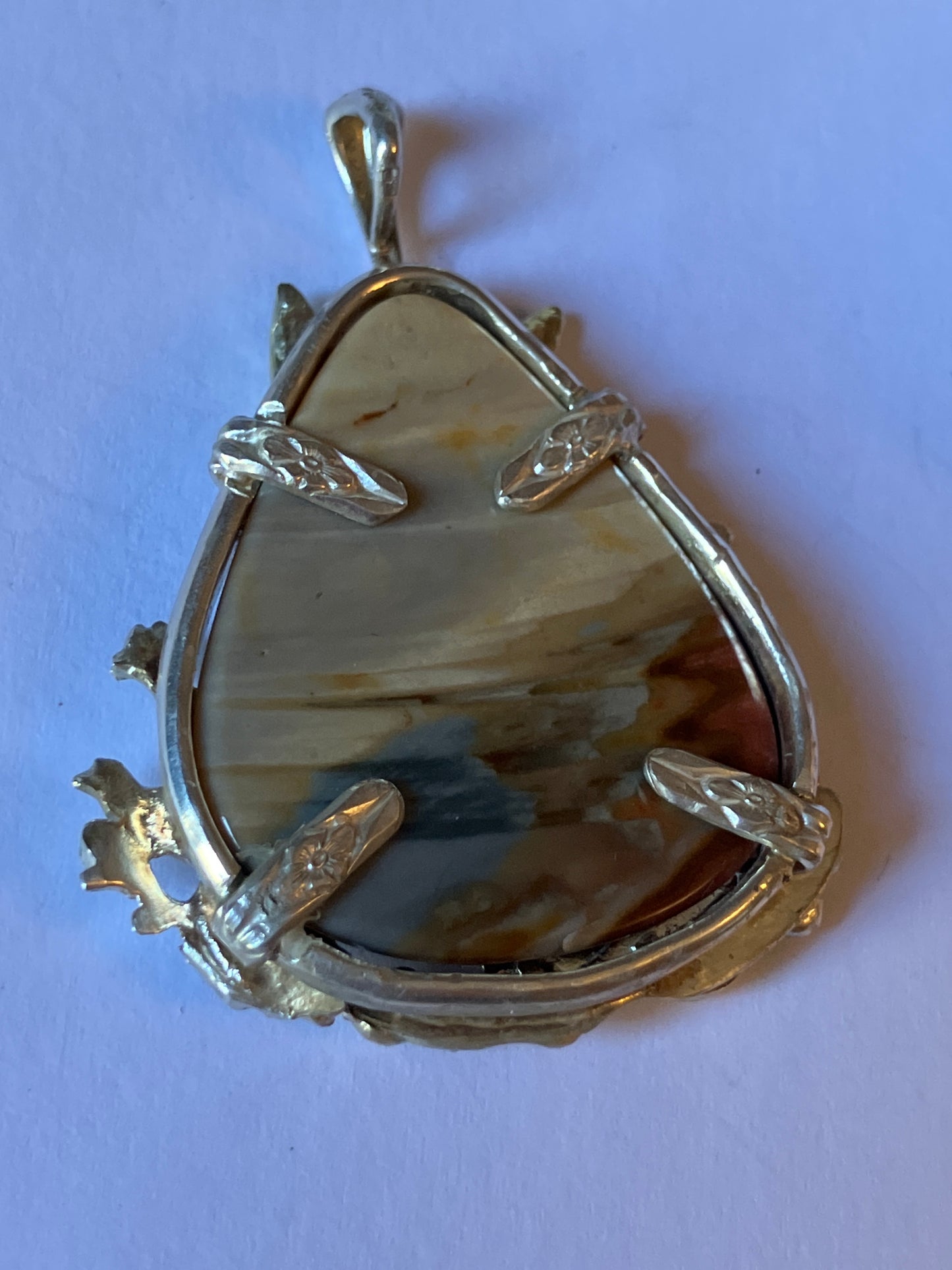 Owl, oak tree and diamond pendant