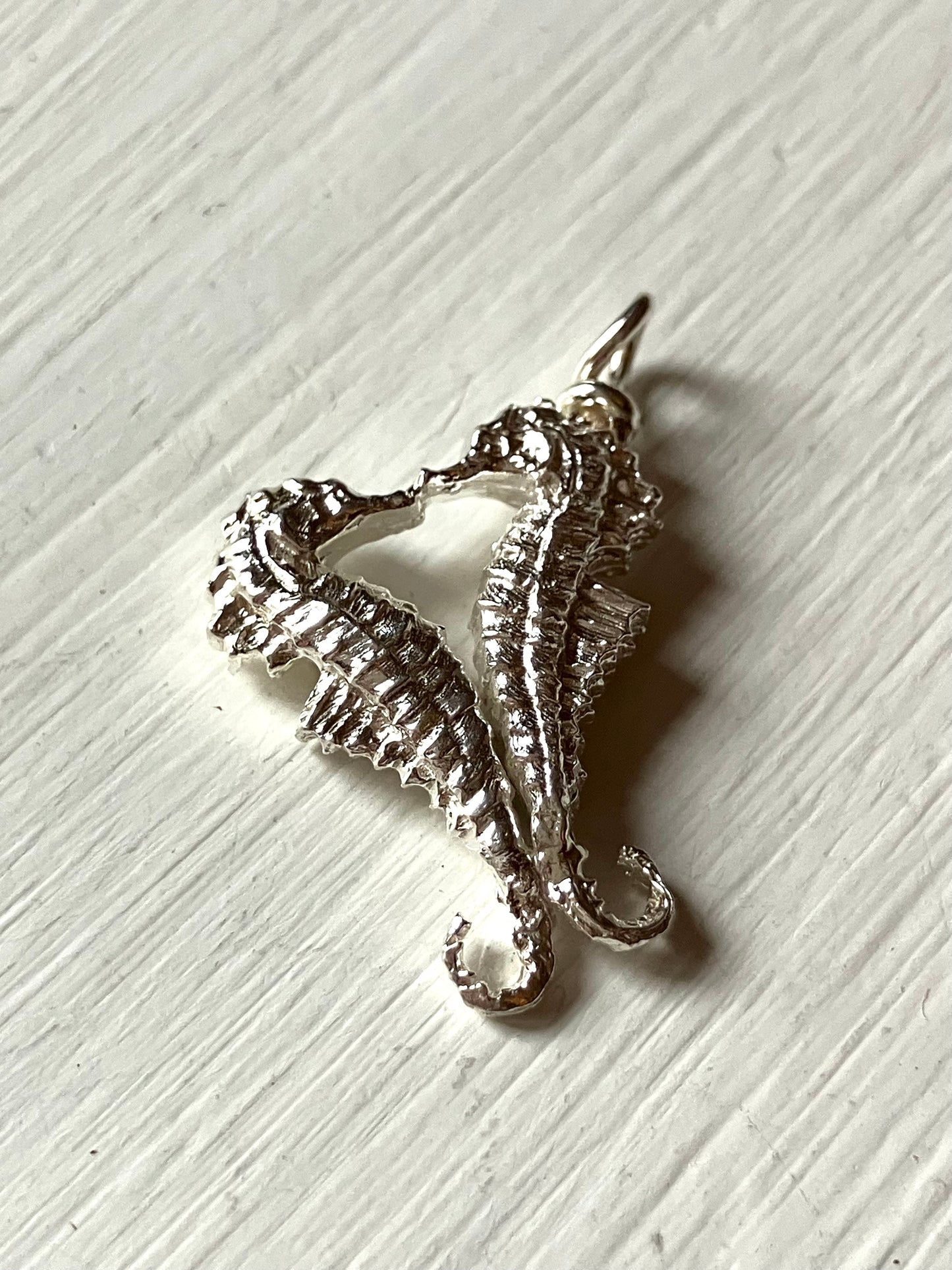 Kissing Seahorse Heart Shape Pendant