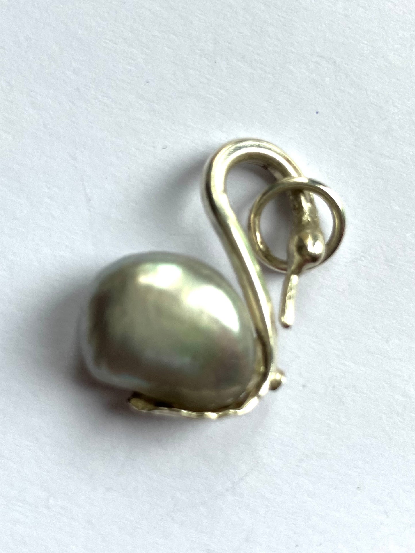Silver & Pearl Swan Pendant