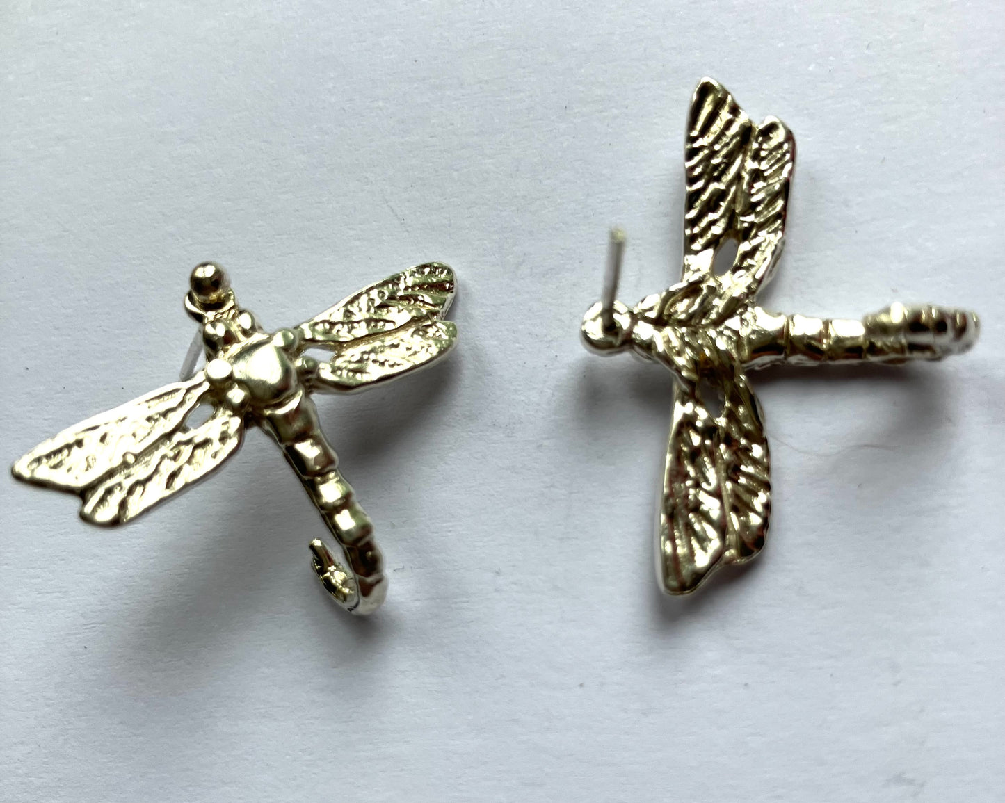 Large Silver Dragonfly Earrings