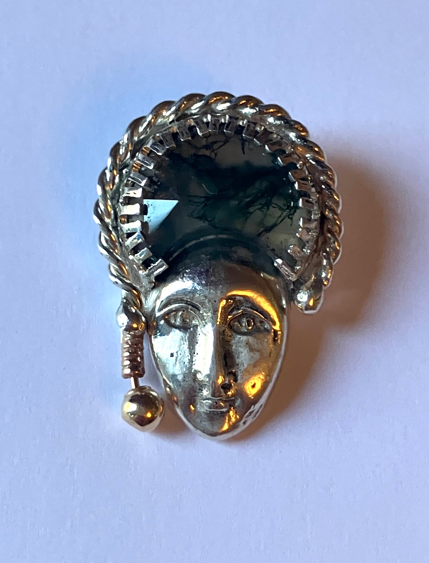 Face Pendant with Green Hair