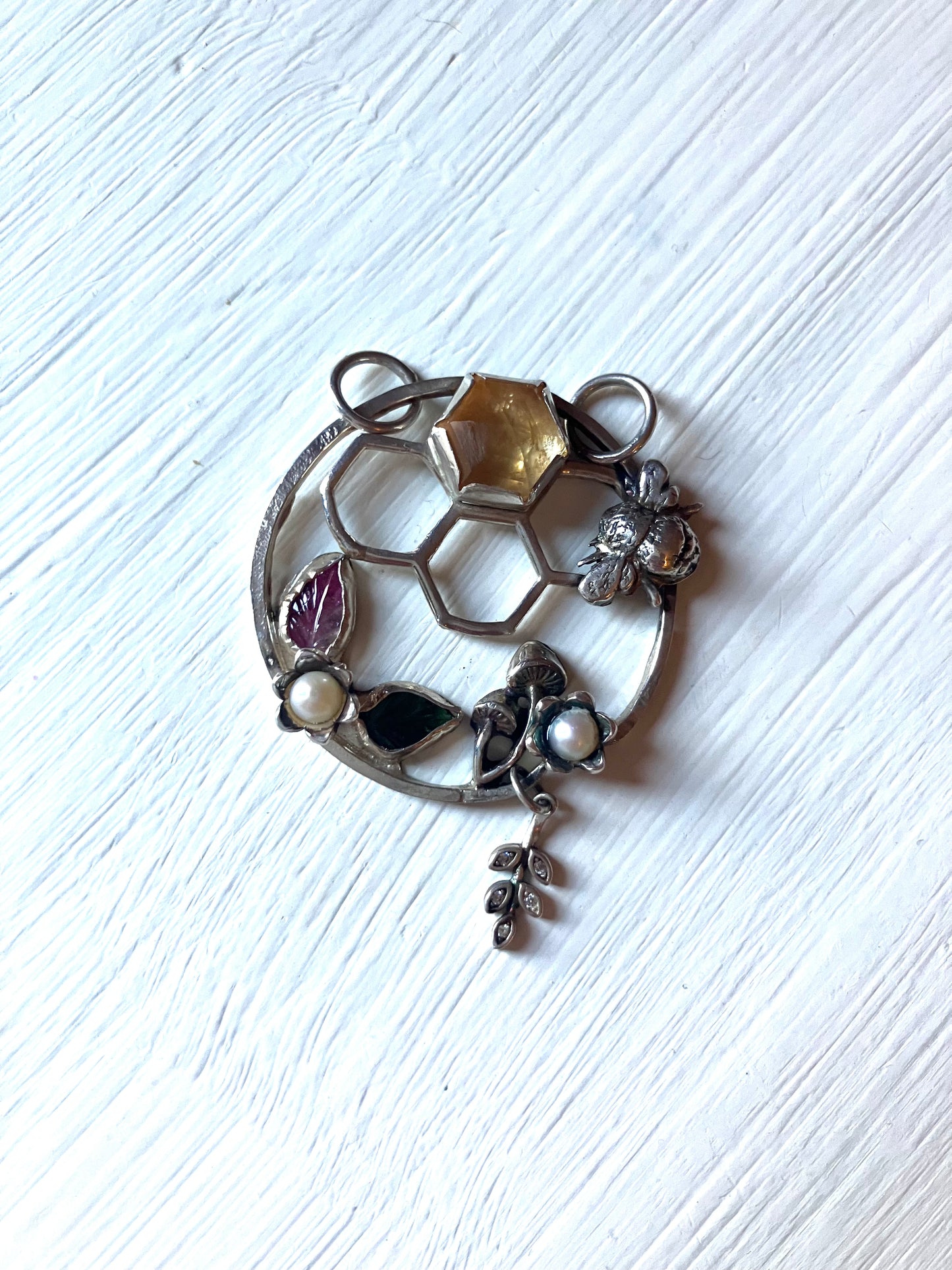 Bee & Honeycomb Large Pendant