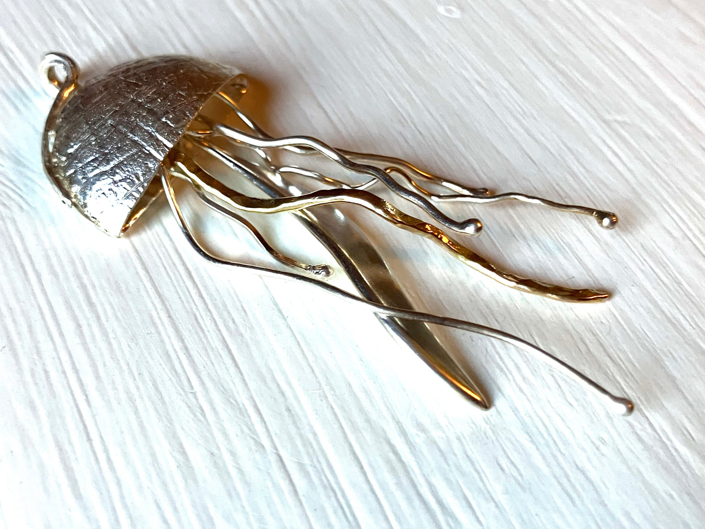 Large Silver Jellyfish Pendant