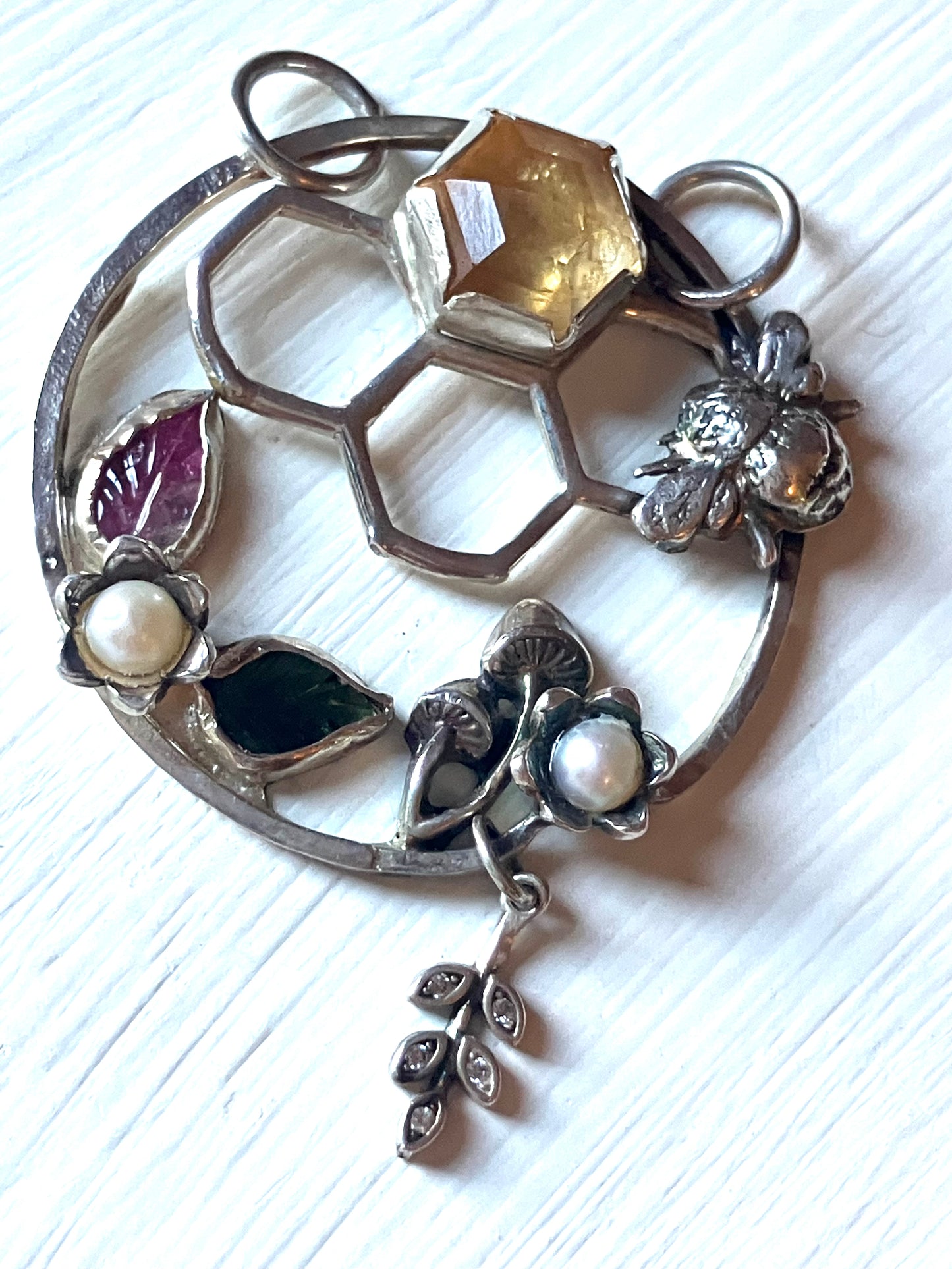 Bee & Honeycomb Large Pendant