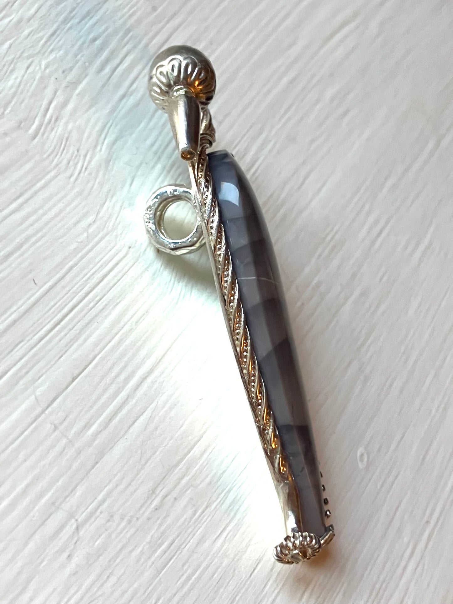 Grey Jasper Heron Pendant