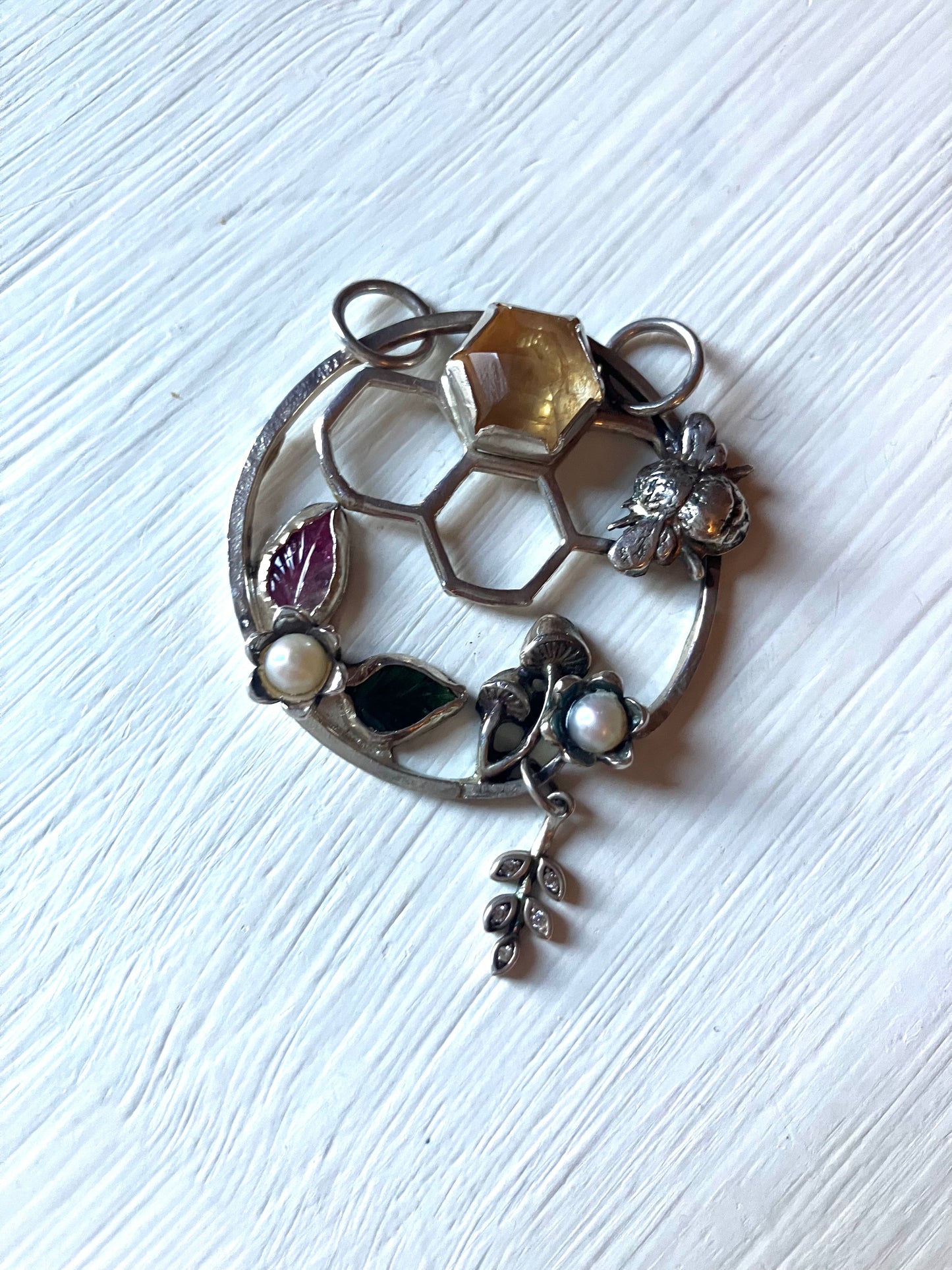 Bee & Honeycomb Large Pendant