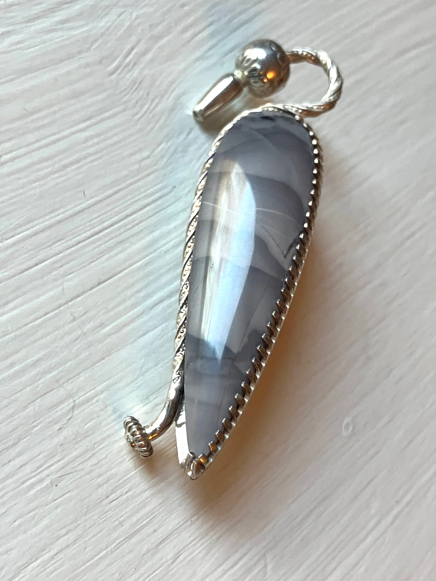 Grey Jasper Heron Pendant
