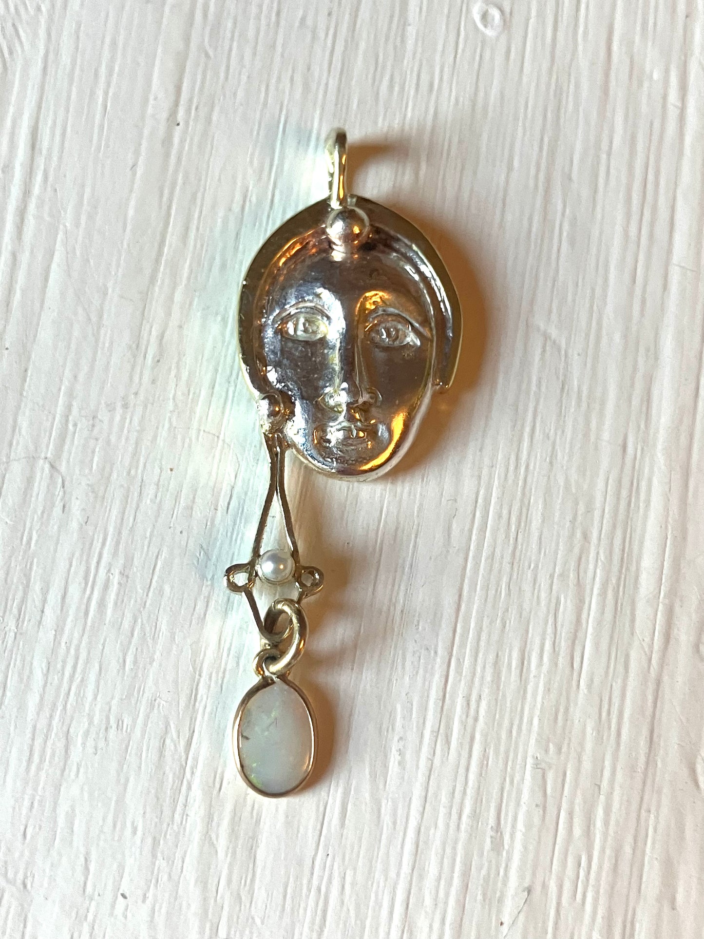 Gold & Silver Face Pendant