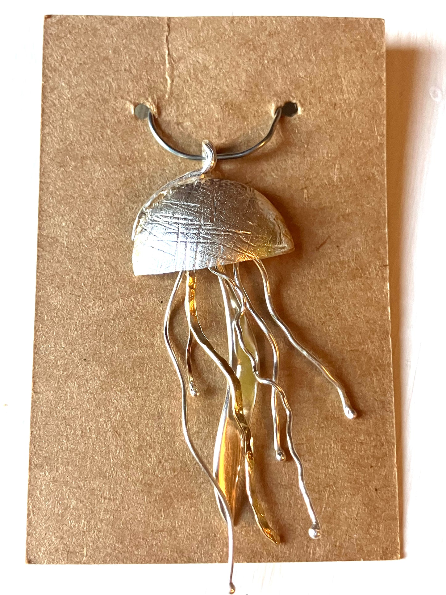 Large Silver Jellyfish Pendant