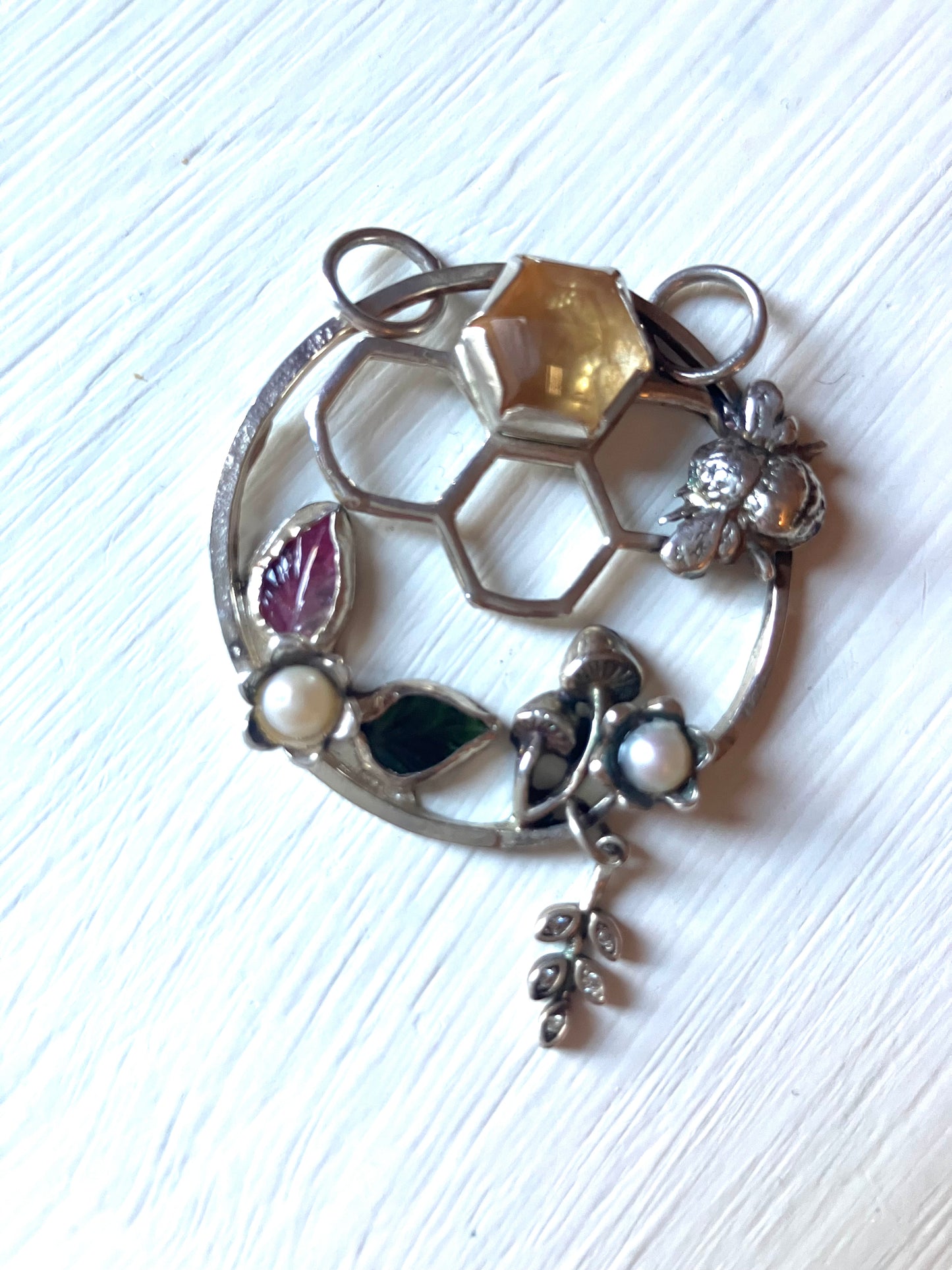 Bee & Honeycomb Large Pendant