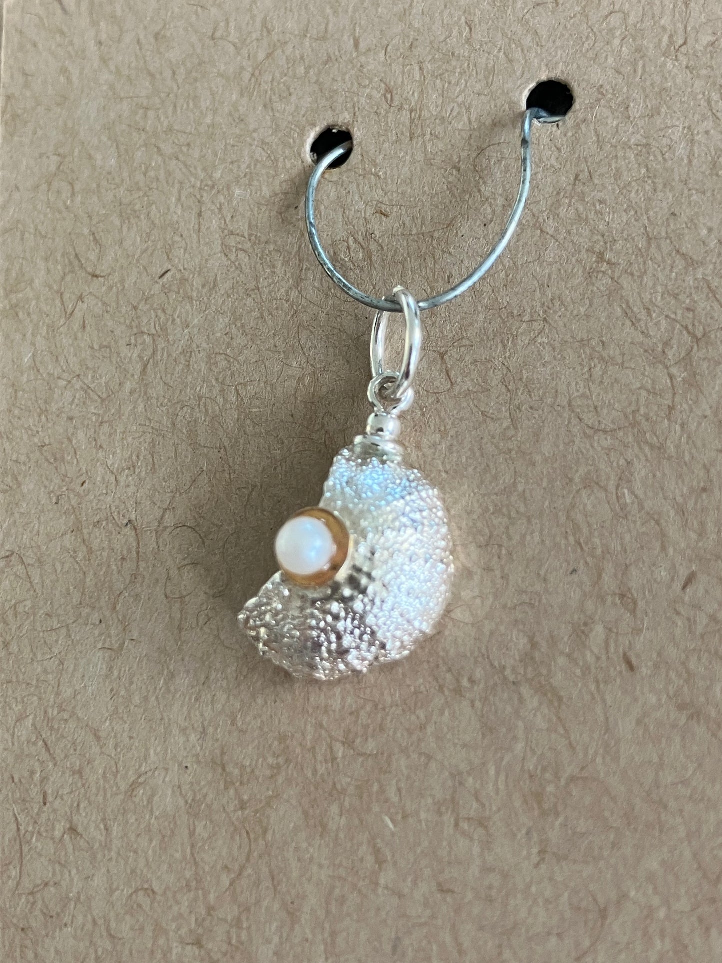 Broken Sea Urchin pendant with pearl