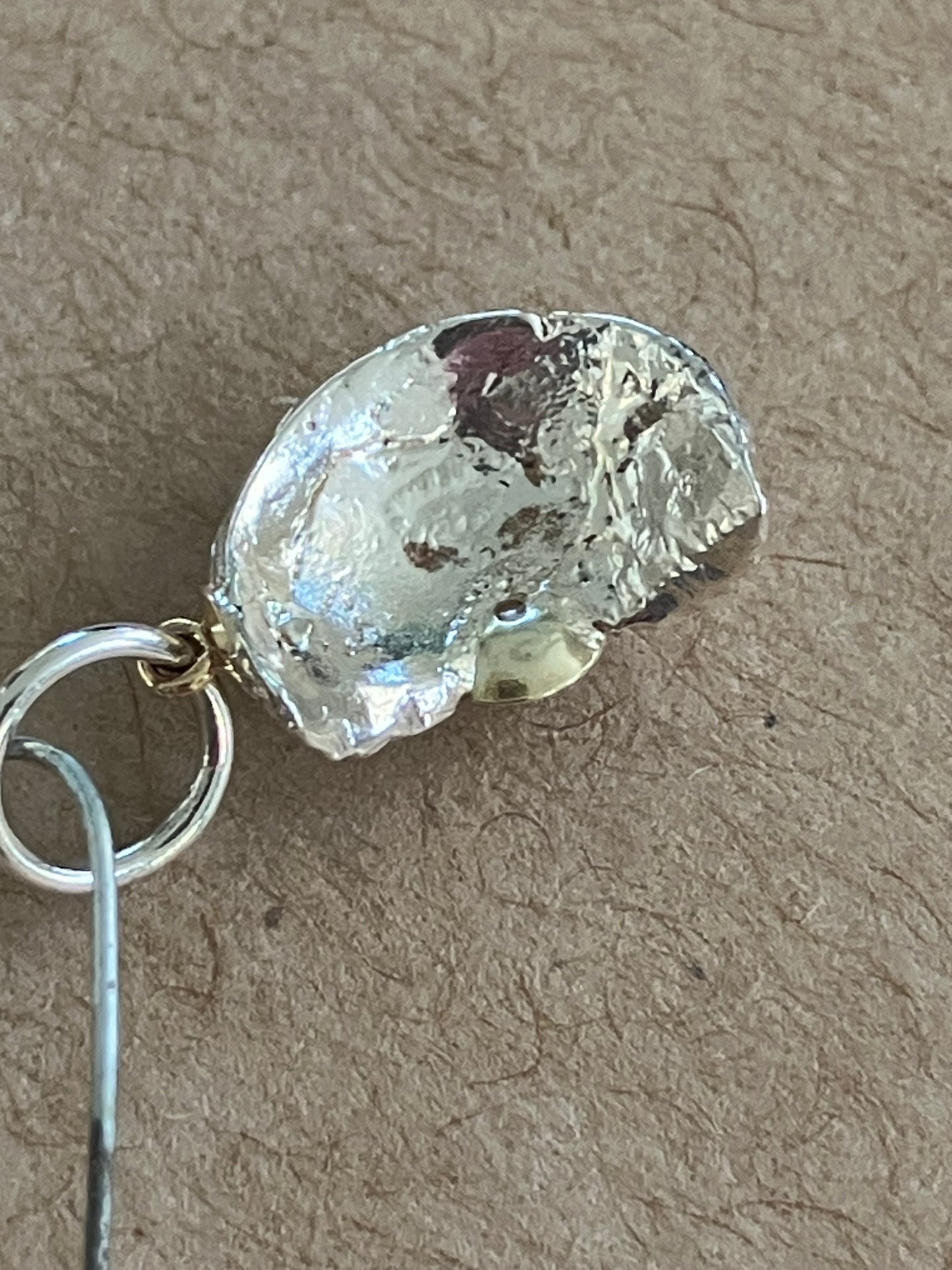 Broken Sea Urchin pendant with pearl