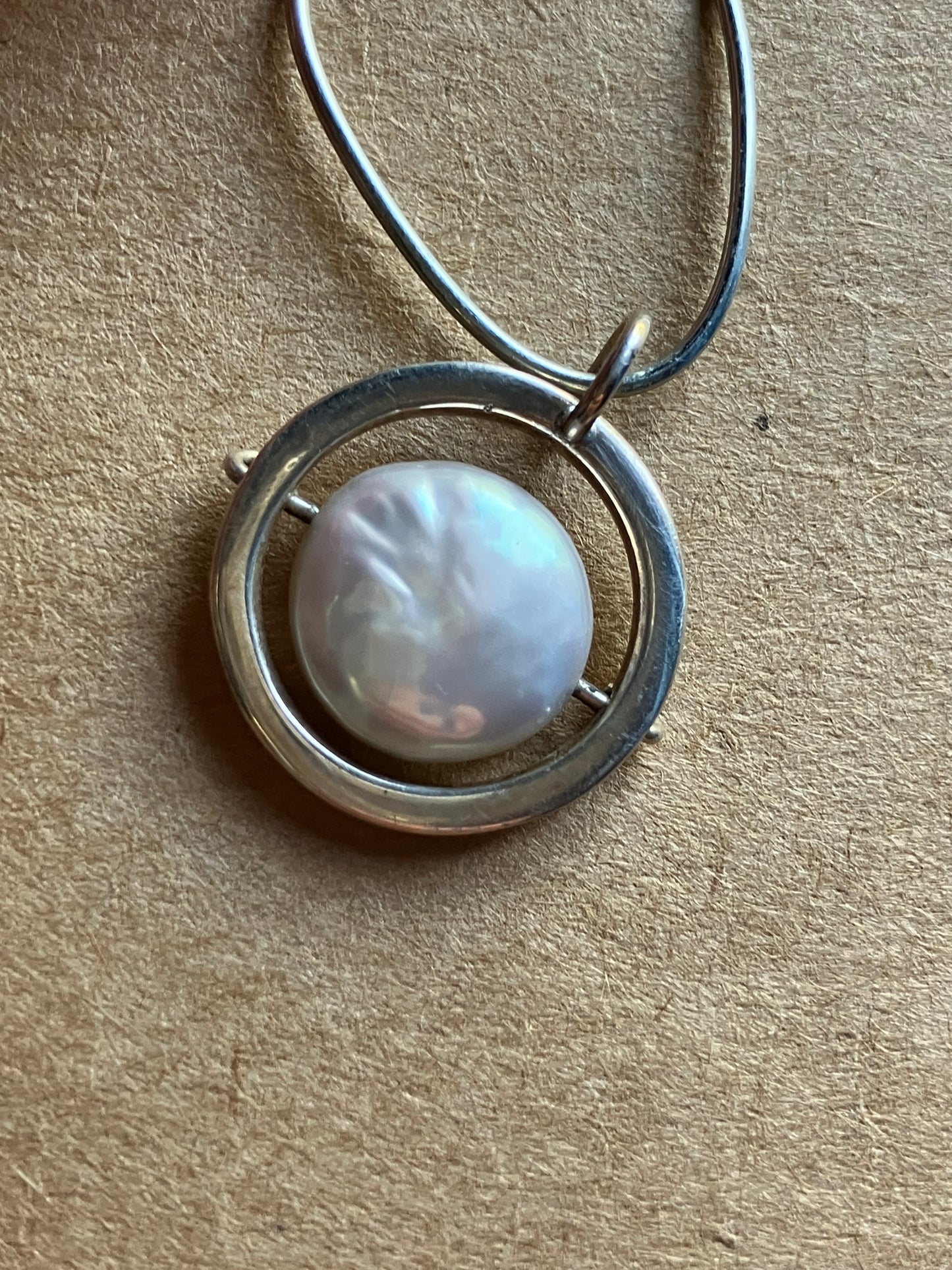 Pearl Silver Spinning Pendant