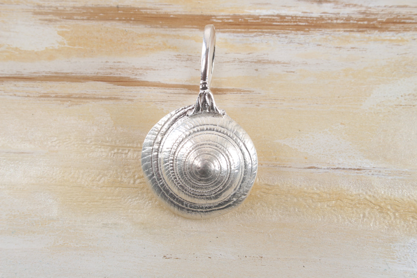 Large Silver Bali Shell pendant