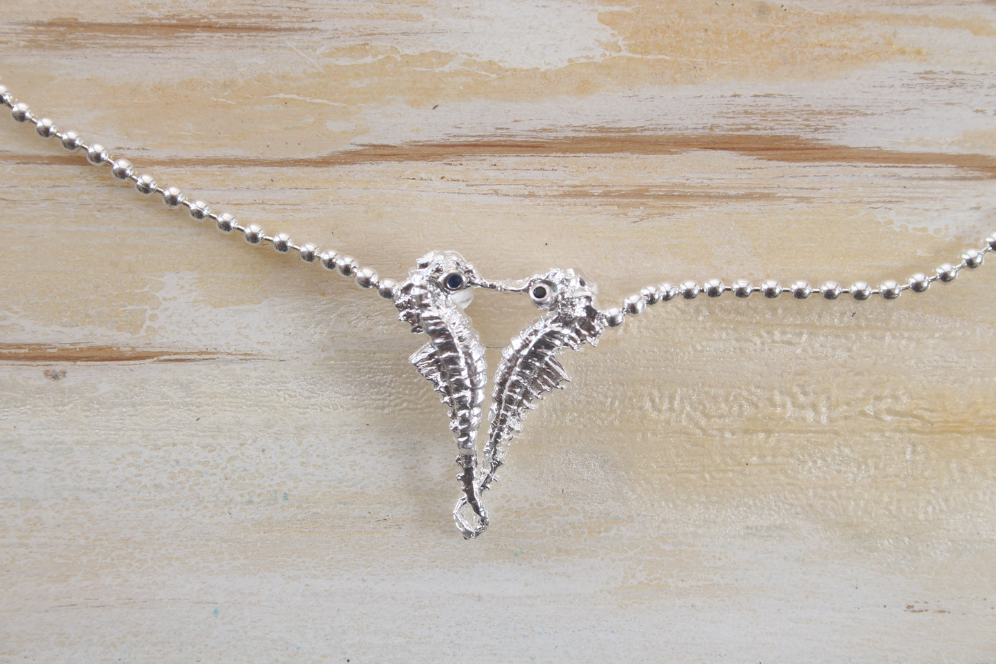 Silver Double Seahorse necklace