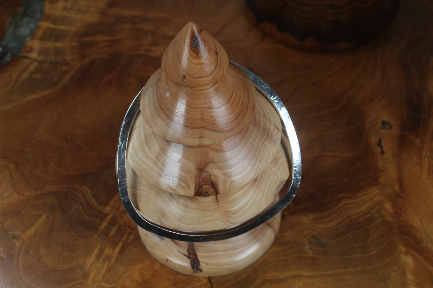 Silver rounded thin 3 sided bangle