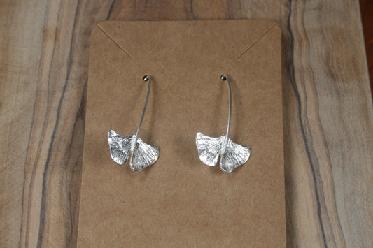 Ginko leaves on wire Earrings