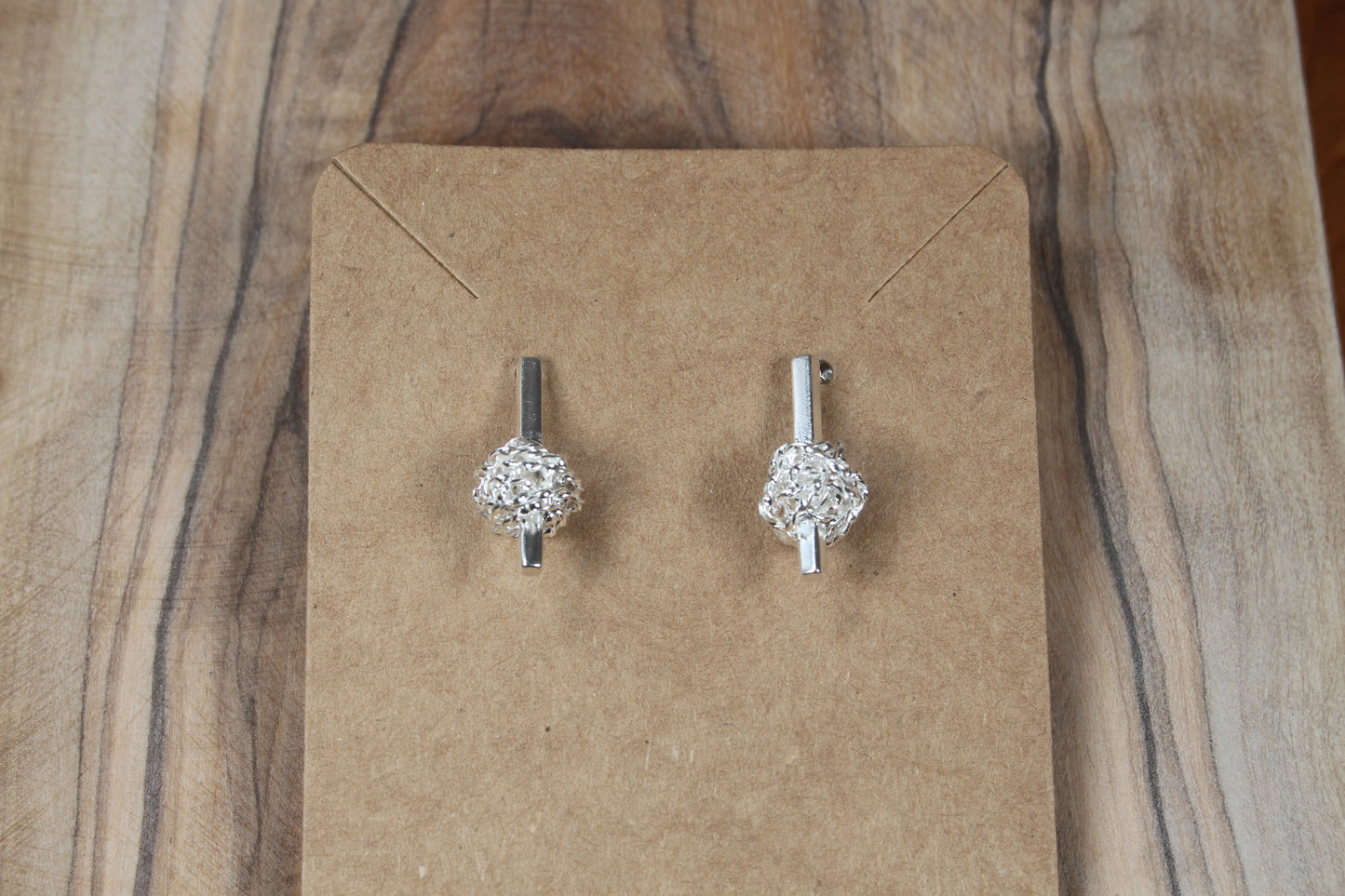 Wire balls on silver wire Earrings