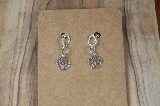 Roses on rings Earrings