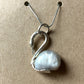 Silver & Pearl Swan Pendant