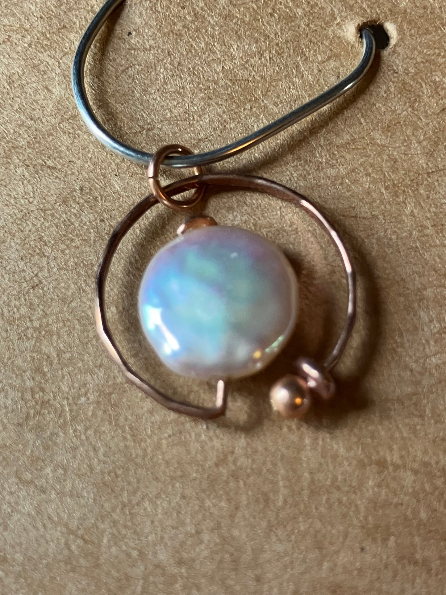 Rose Gold Circle Pearl Pendant