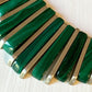 Green Bead & Silver Cleopatra Deco Necklace