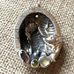 Large Silver Sea Scene Pendant with Tormaline & Rose Cut Diamond