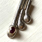 Art Deco Style Asymmetrical Drop Pendant in Gold, Silver & Ruby