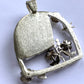 Window Scene Pendant with Swallow & Flowers