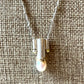 Art Deco Silver Necklace With Gold Accents & Pearl