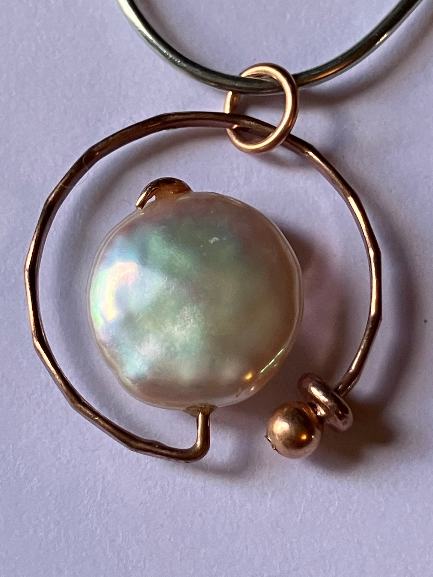 Rose Gold Circle Pearl Pendant