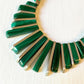 Green Bead & Silver Cleopatra Deco Necklace