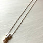 Art Deco Silver Necklace With Gold Accents & Pearl