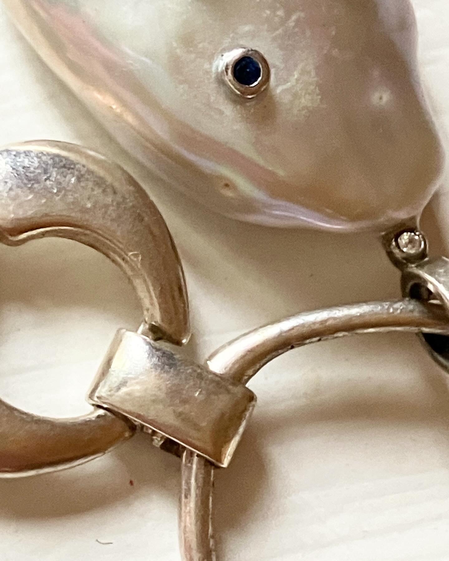 Chunky Silver Necklace with Pearl Pendant