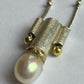Art Deco Silver Necklace With Gold Accents & Pearl