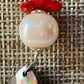 Indian Coin, Mother of Pearl, Shell & Coral Drop Earrings