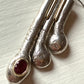Art Deco Style Asymmetrical Drop Pendant in Gold, Silver & Ruby