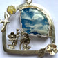 Window Scene Pendant with Swallow & Flowers