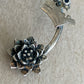 Frog Prince sterling silver pendant with small sapphire