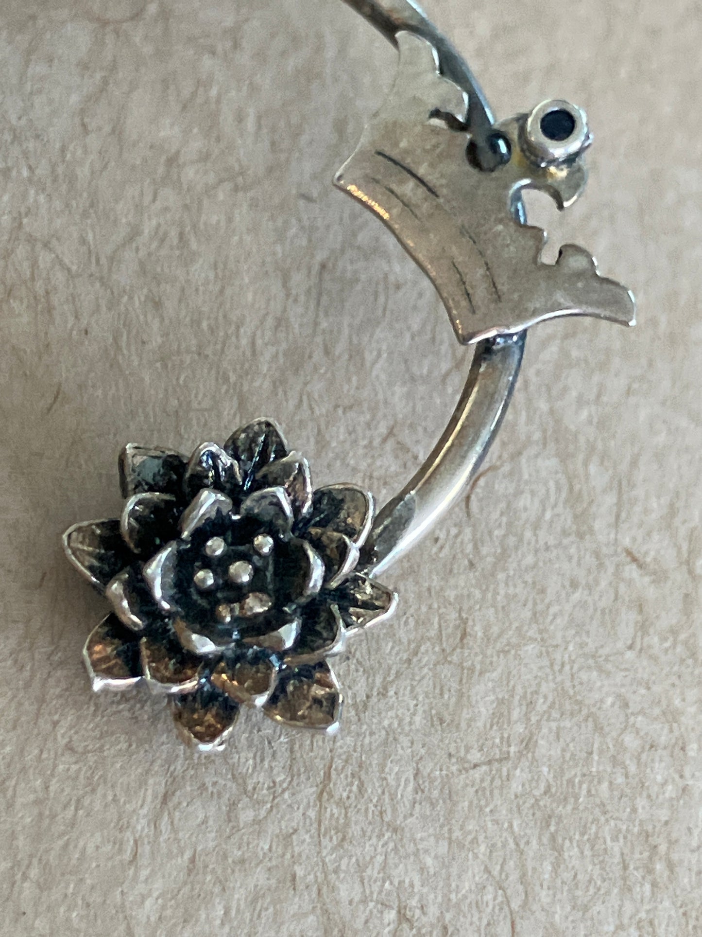 Frog Prince sterling silver pendant with small sapphire