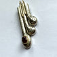 Art Deco Style Asymmetrical Drop Pendant in Gold, Silver & Ruby